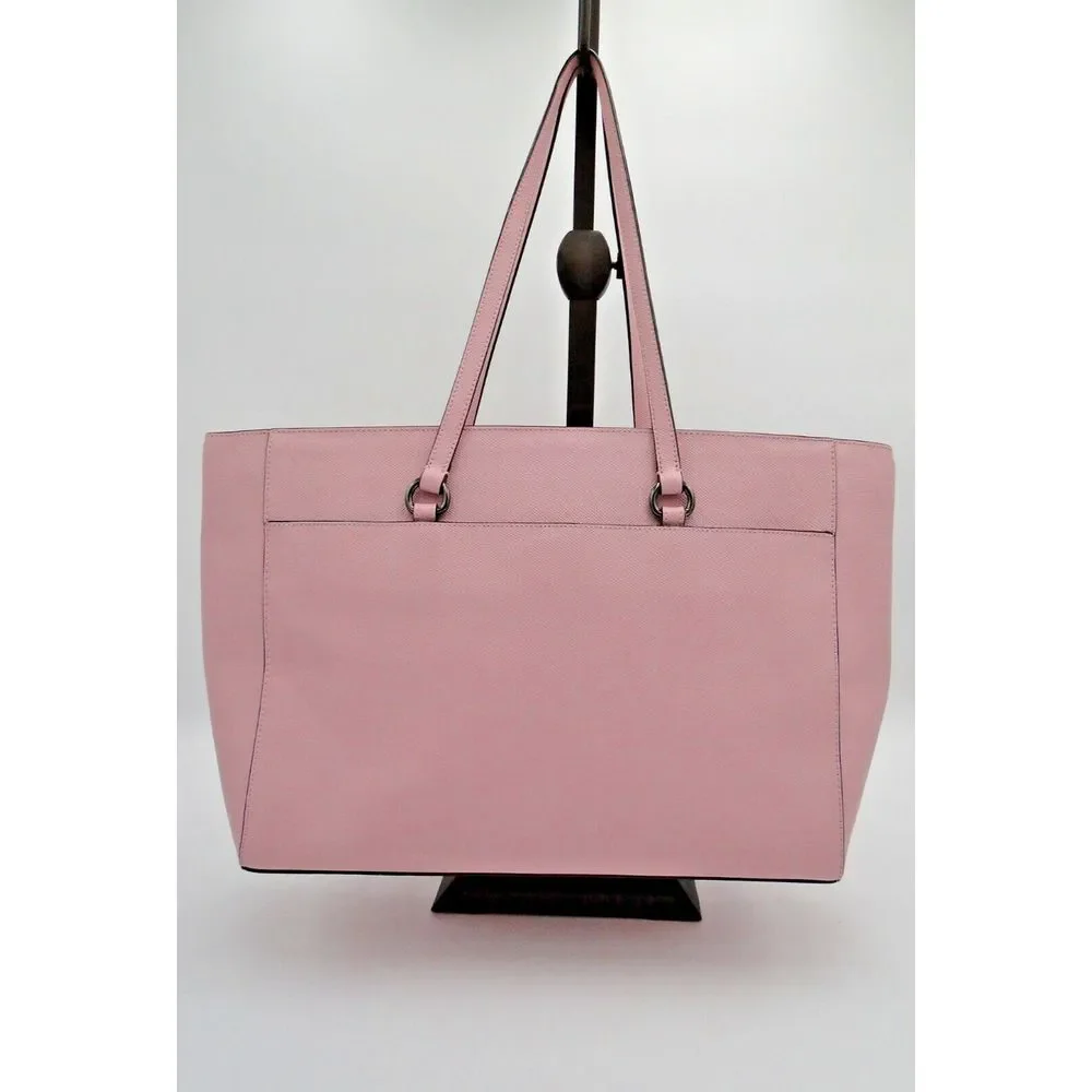 COACH Cross Grain Leather Large Folio Tote‎ Travel Luggage Business Bag Pink NWT - Picture 6 of 16
